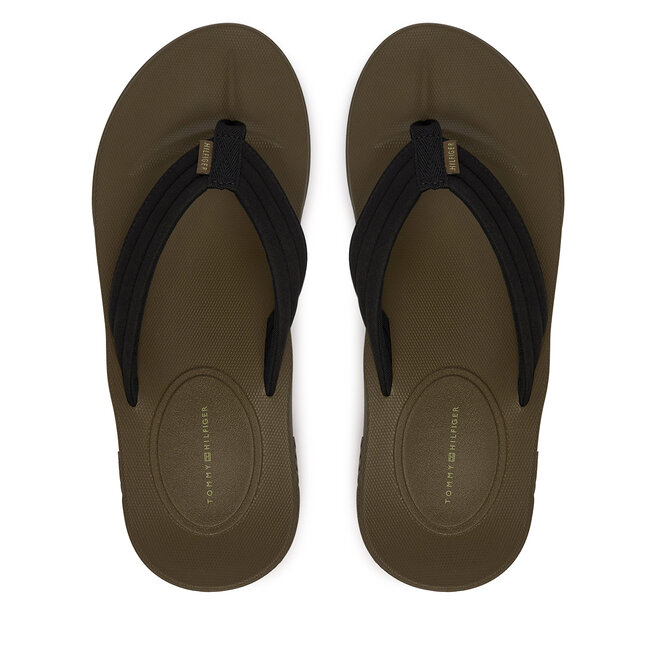Japonki Tommy Hilfiger Molded Hilfiger Lth Beach Sandal FM0FM05802 Czarny