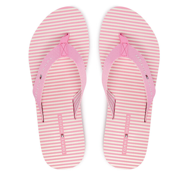 Japonki Tommy Hilfiger Th Ithaca Stripe Summer Sandal FW0FW09192 Różowy