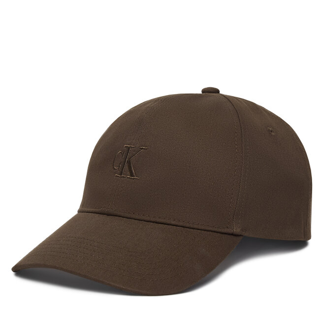 Czapka z daszkiem Calvin Klein Monogram Embroidery Baseball Cap LV04G5002G Brązowy