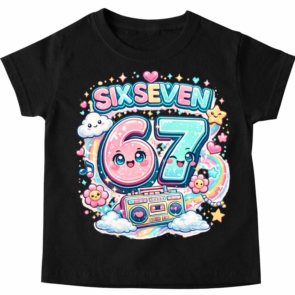 Koszulka dla dziewczynki z motywem six seven