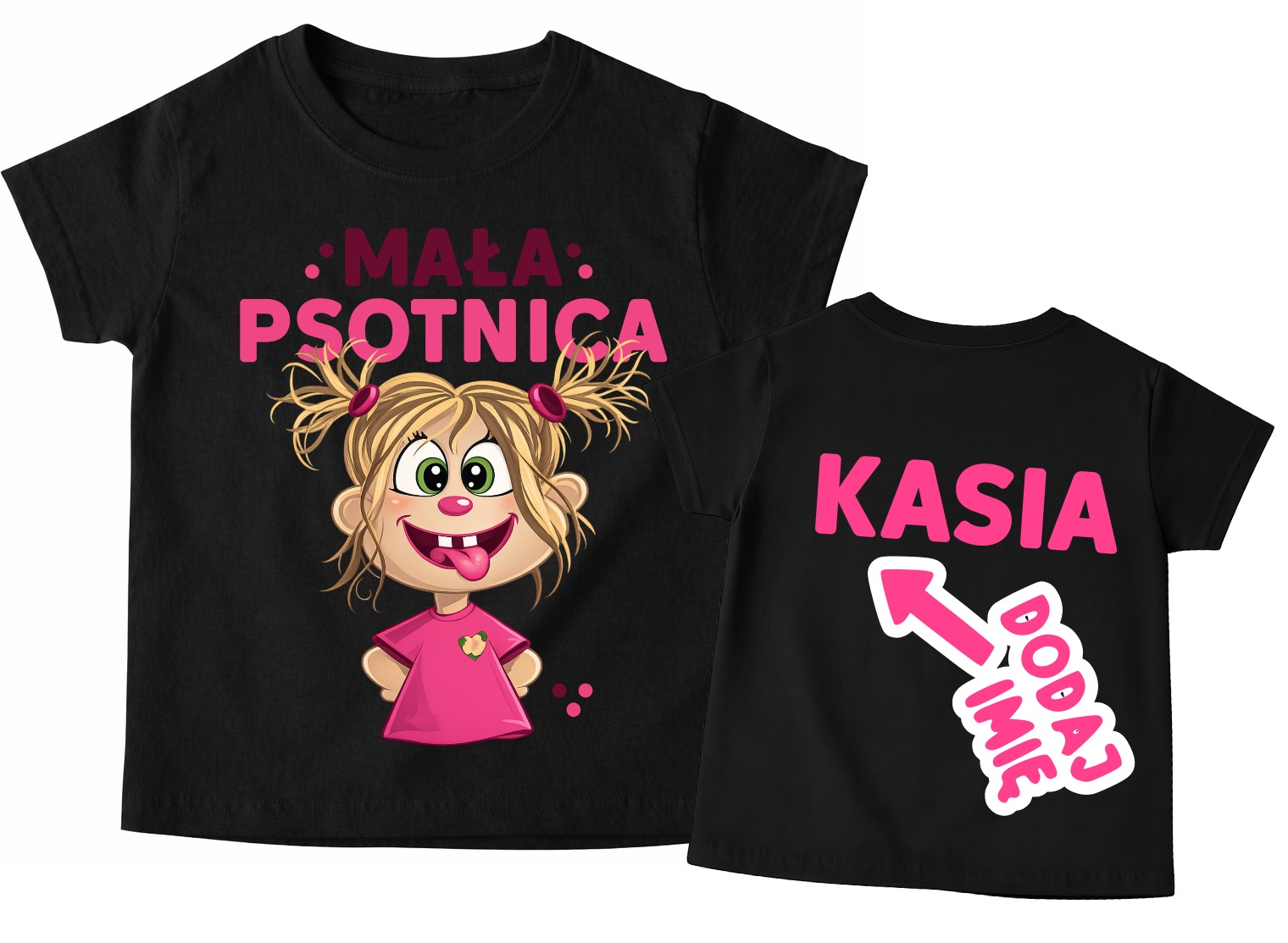 Koszulka dla dziewczynki na prezent z imieniem - z blondynką