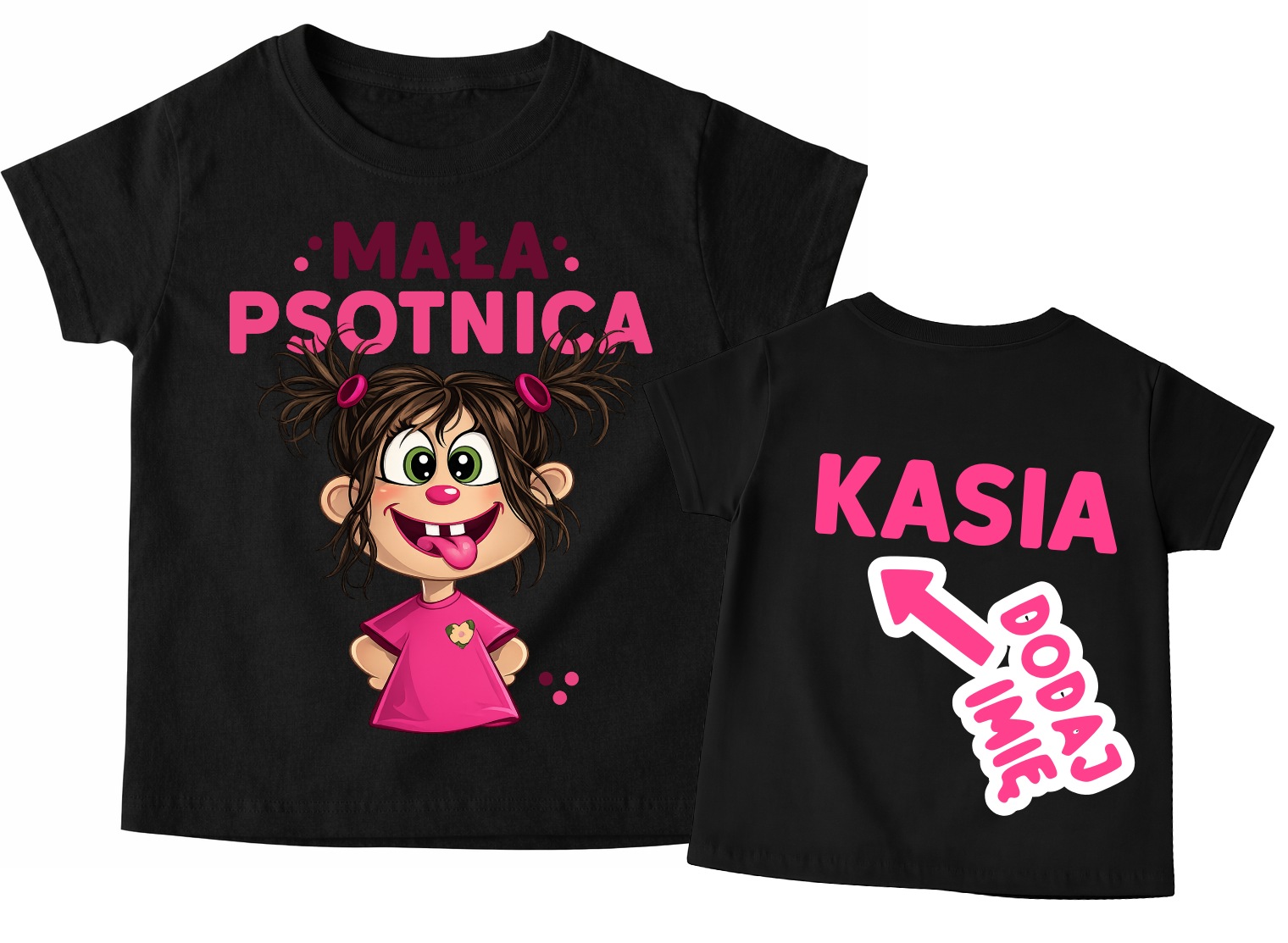 Koszulka dla dziewczynki na prezent z imieniem - z brunetką