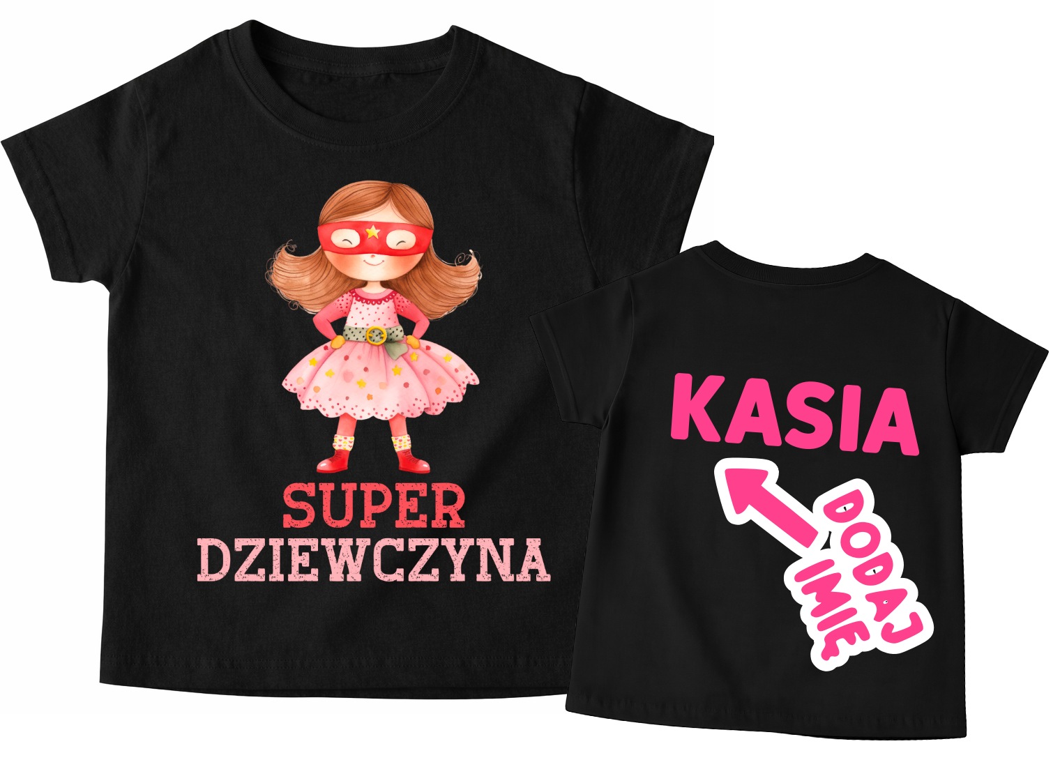 Koszulka dla dziewczynki na prezent z imieniem - SUPER DZIEWCZYNA
