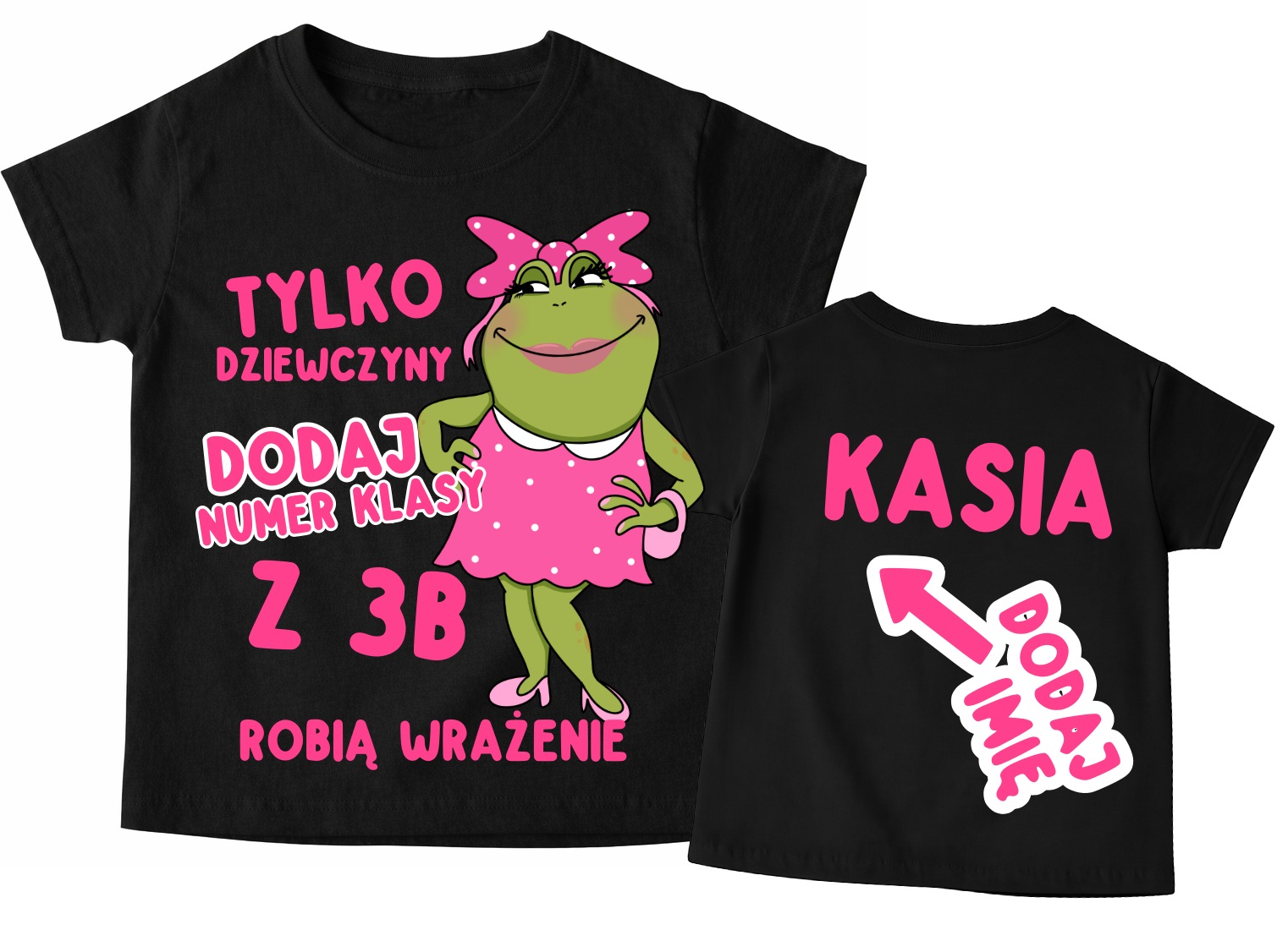 Koszulka dla dziewczyn z klasy na Dzień Kobiet z imieniem i numerem klasy
