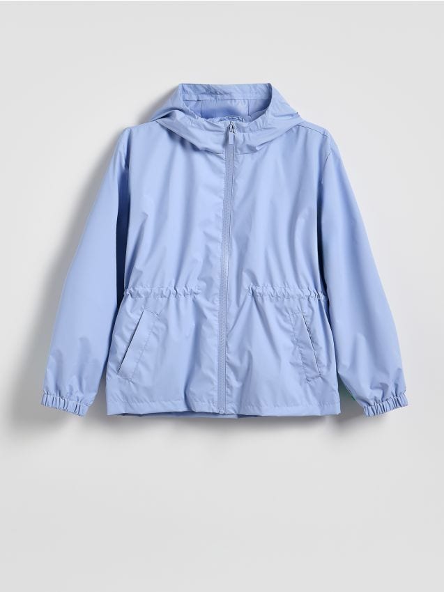 Reserved - Gładka kurtka z kapturem - niebieski