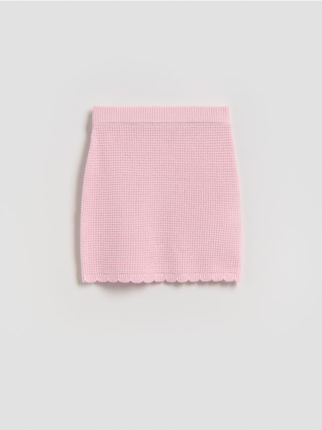 Reserved - Dzianinowa spódnica - pastelowy róż