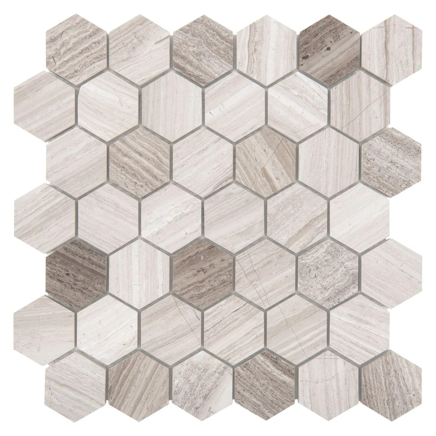 Dunin Mozaika Hexagon Woodstone Grey 29,8 x 30,2 cm