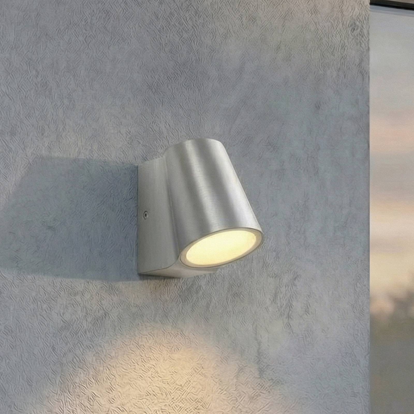 Kinkiet zewnętrzny LED Illuvia Lindby, aluminiowy / szary / cynkowy, aluminium, nowoczesny