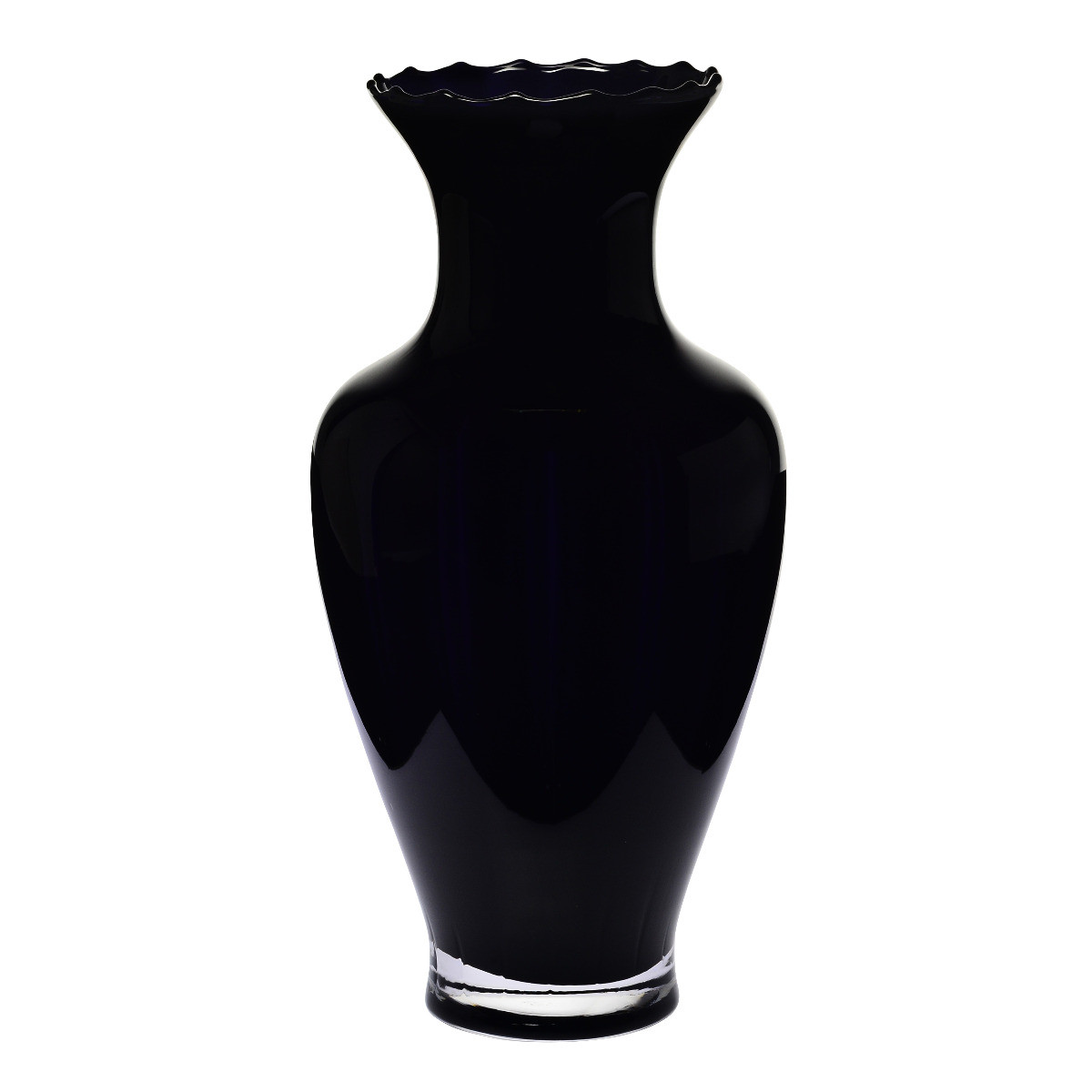 Wysoki czarny wazon ryflowany 42 cm