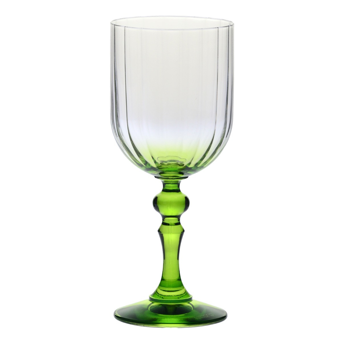 Cieniowane kieliszki do wina BUBBLE z zieloną nóżką 300 ml