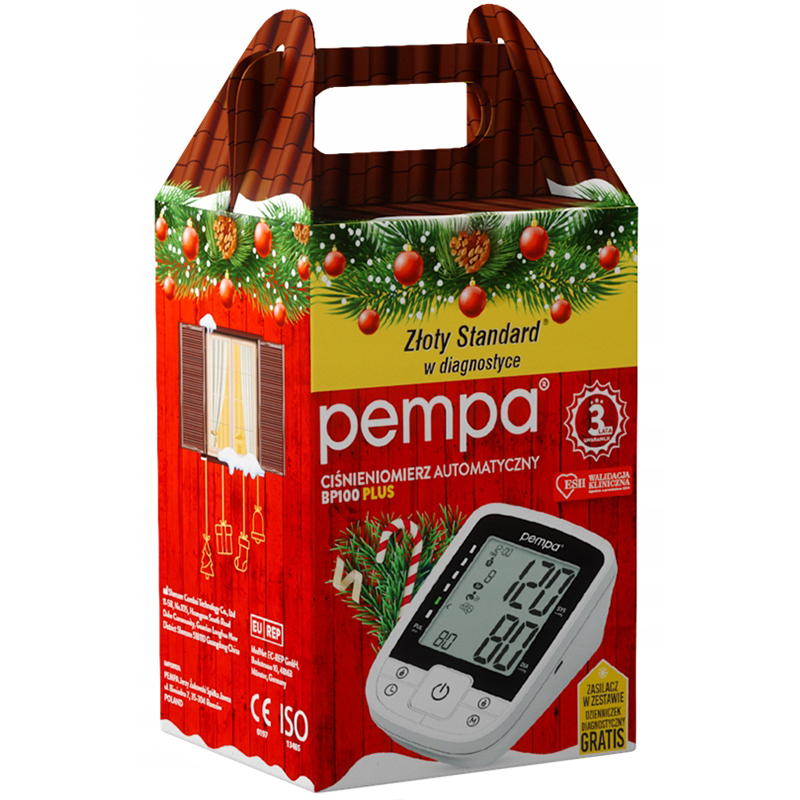 Pempa, BP100, automatyczny ciśnieniomierz naramienny z zasilaczem + dzienniczek diagnostyczny gratis