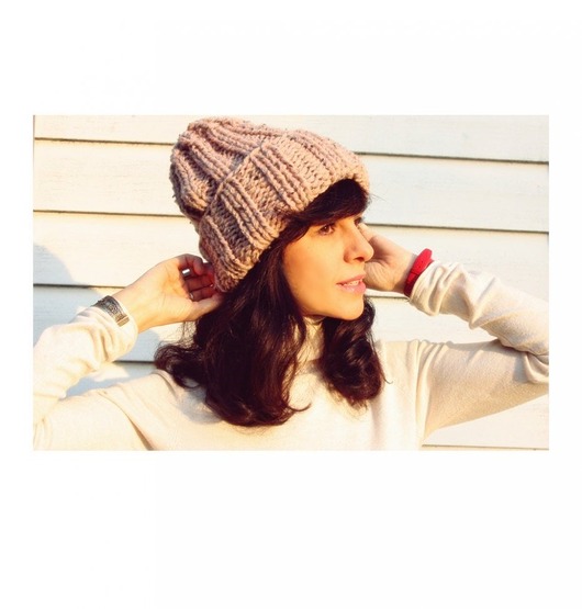 Czapka beanie pudrowy róż