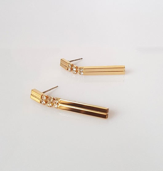 Kolczyki pozłacane Double Sticks