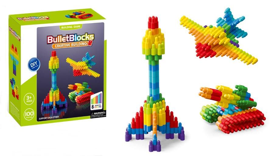 Klocki konstrukcyjne BulletBlocks 100 elementów - klocki