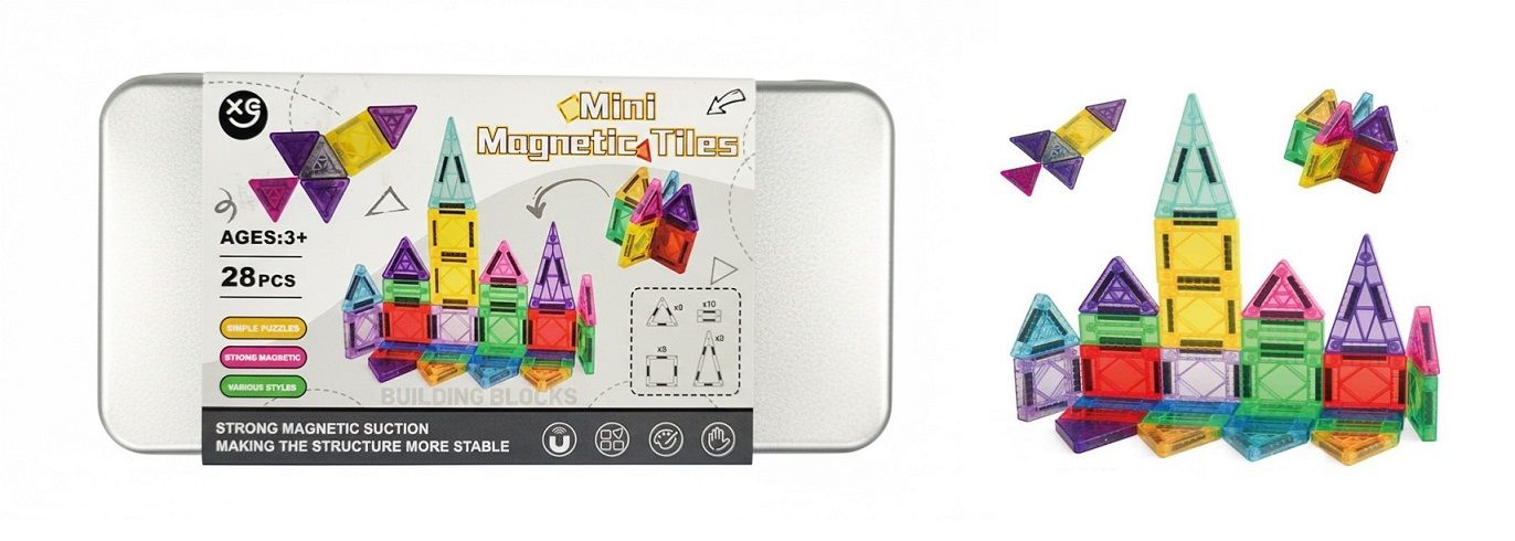 Klocki magnetyczne 3d 28 elementów - klocki