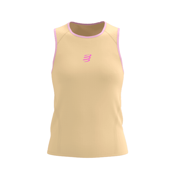 COMPRESSPORT Koszulka biegowa damska TRAIL RACING TANK apricot