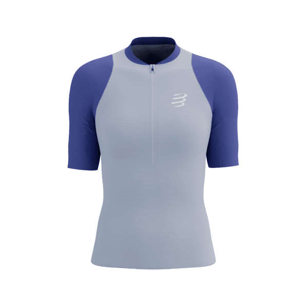 COMPRESSPORT Koszulka kompresyjna do biegania damska TRAIL RACING POSTURAL SS TOP lavender/orient blue