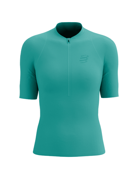 COMPRESSPORT Koszulka kompresyjna do biegania damska TRAIL RACING POSTURAL SS TOP pool blue