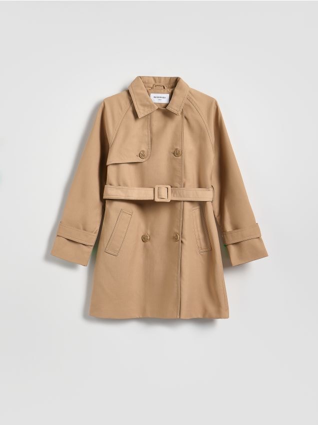 Reserved - Płaszcz z dodatkiem wiskozy - beżowy