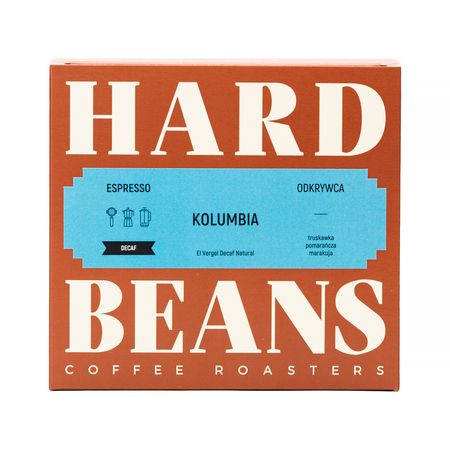 Hard Beans Kawa ziarnista bezkofeinowa Kolumbia El Vergel Natural Decaf Espresso 250 g - kawa