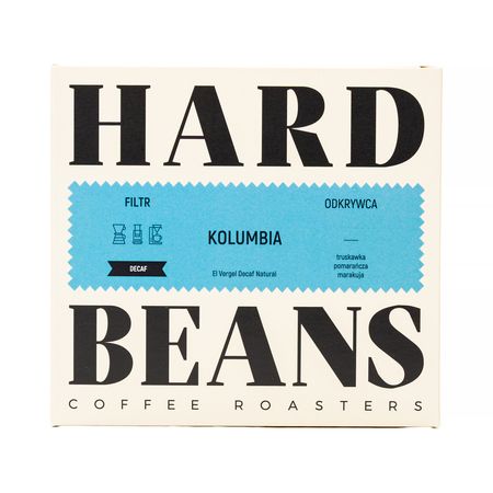 Hard Beans Kawa ziarnista bezkofeinowa Kolumbia El Vergel Natural Decaf Filter 250 g - kawa