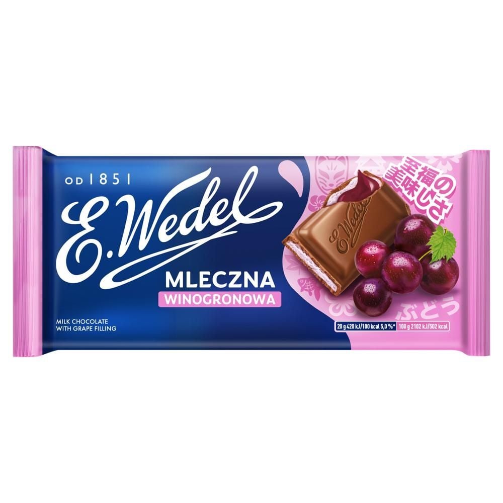 E. Wedel Czekolada mleczna winogronowa 100 g