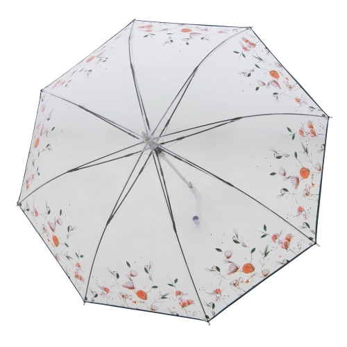 Parasol damski Doppler Fiber Transparent Floral Dreams półautomatyczny długi transparentny