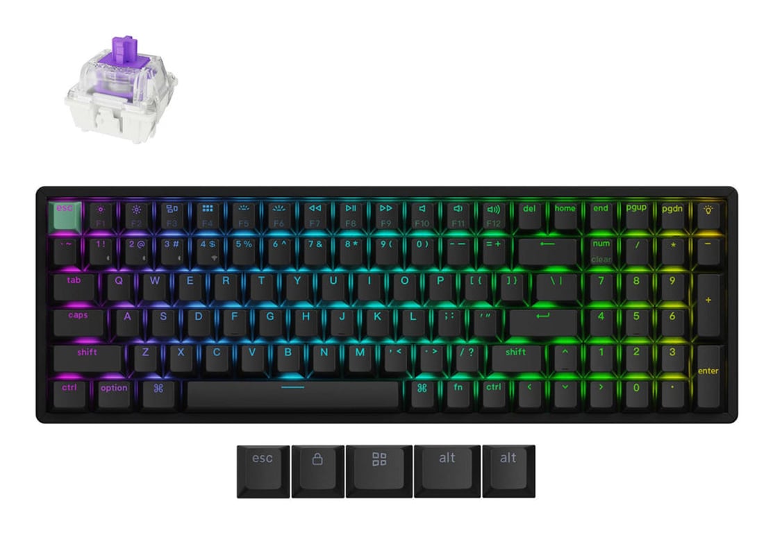 Keychron K4 HE klawiatura Gaming USB + RF Wireless + Bluetooth QWERTY Czarny K4H-J1