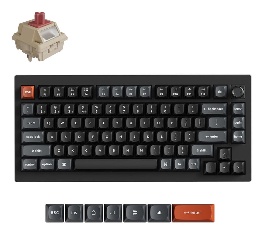Keychron V1 Ultra 8K klawiatura Uniwersalne Bluetooth QWERTY Czarny V1U-D1