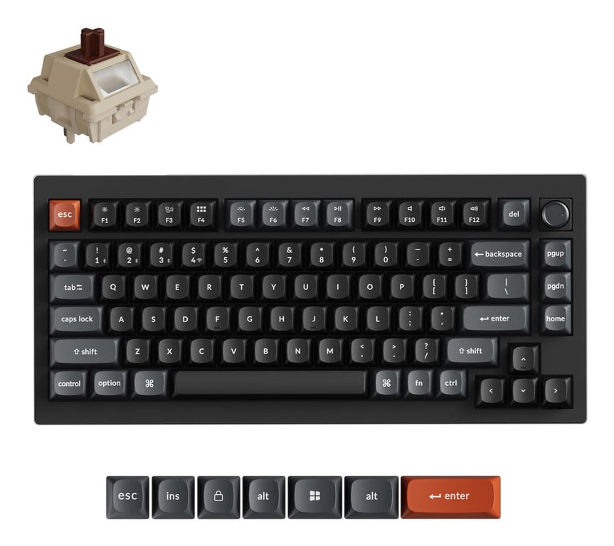 Keychron V1 Ultra 8K klawiatura Uniwersalne Bluetooth QWERTY Czarny V1U-D3