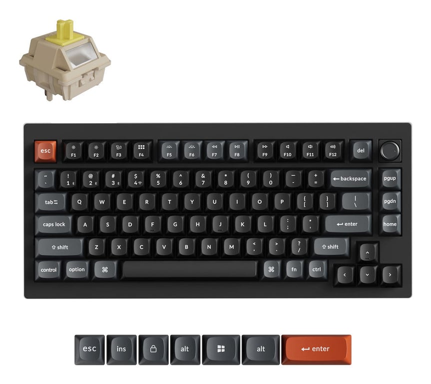 Keychron V1 Ultra 8K klawiatura Uniwersalne Bluetooth QWERTY Czarny V1U-D4