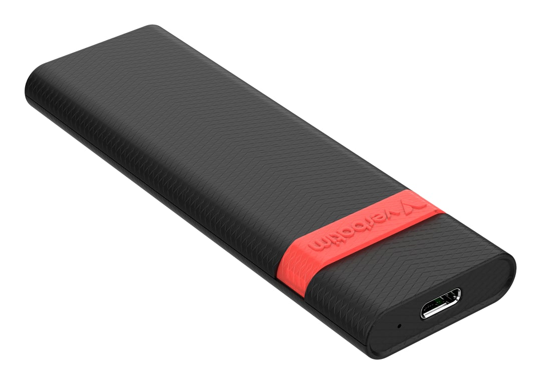 Verbatim 32261 obudowa do dysków twardych Obudowa SSD Czarny, Czerwony M.2 Zasilane prze USB