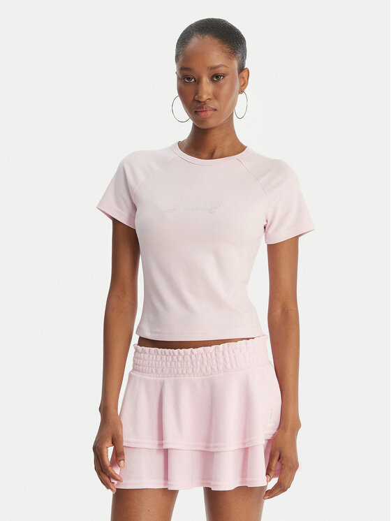 Juicy Couture T-Shirt Baby JCWCT126317 Różowy Slim Fit