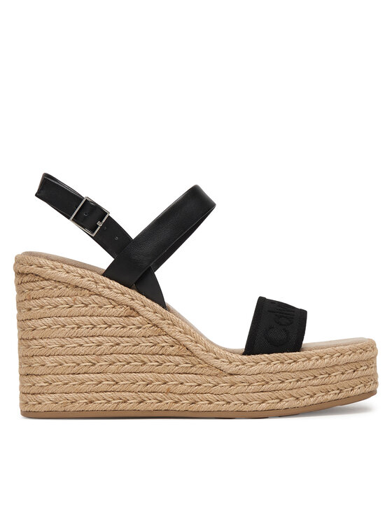 Calvin Klein Espadryle Wedge Espad 70 Webbing Lth HW0HW02901 Czarny