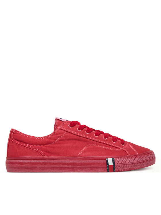 Tommy Jeans Tenisówki Archive Vulc. Y2K Washed Canvas EM0EM01720 Czerwony