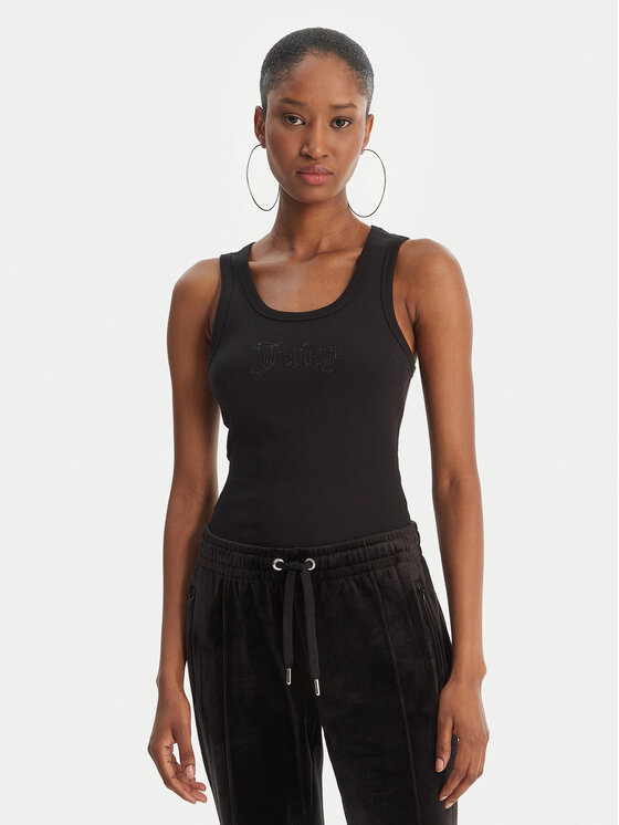 Juicy Couture Top Thin Strap JCWLV126308 Czarny Slim Fit