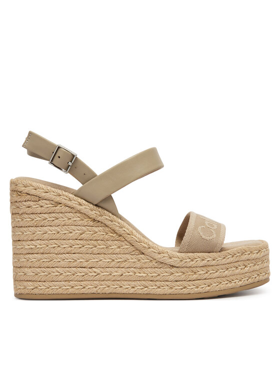 Calvin Klein Espadryle Wedge Espad 70 Webbing Lth HW0HW02901 Beżowy