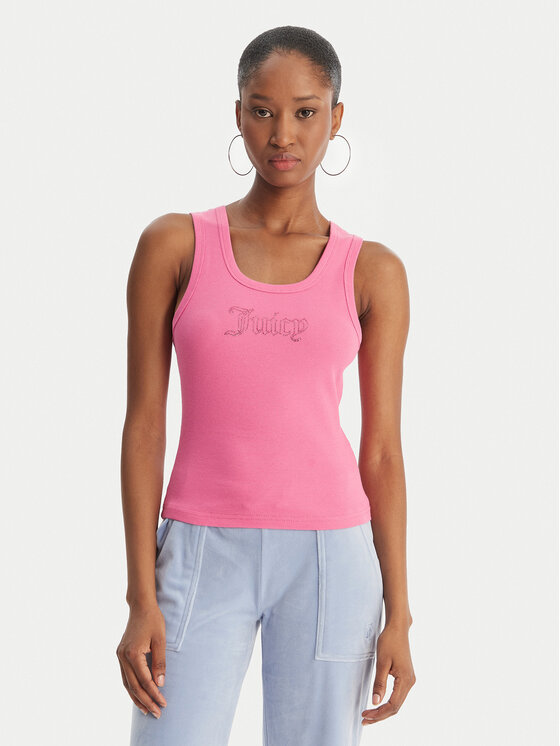 Juicy Couture Top Thin Strap JCWLV126308 Różowy Slim Fit