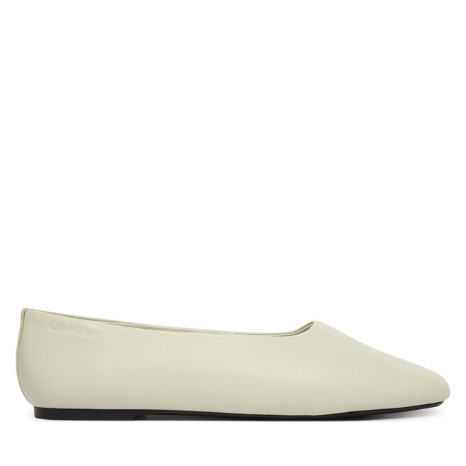 Baleriny Calvin Klein Round Ballerina Lth HW0HW02943 Biały