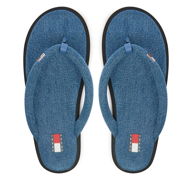 Japonki Tommy Jeans Tjw Padded Denim Casual Sandal EN0EN03021 Niebieski