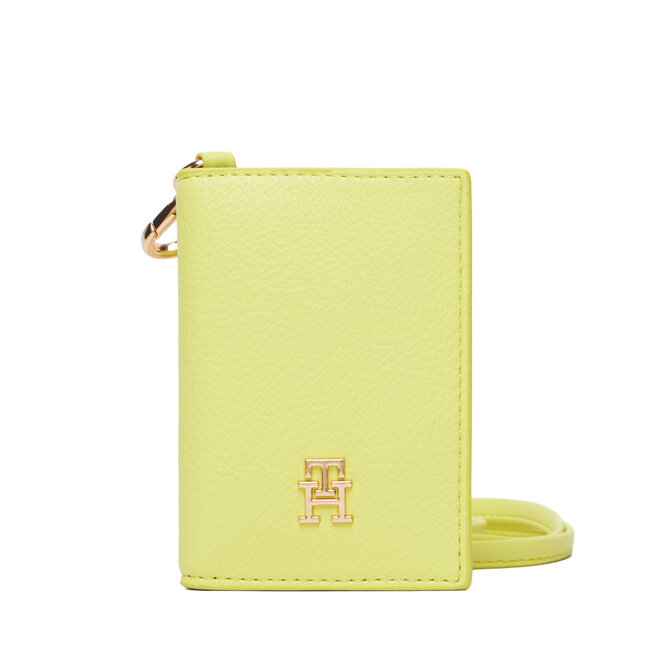 Etui na karty kredytowe Tommy Hilfiger Th Icon Cc Holder W/Strap AW0AW18480 Zielony