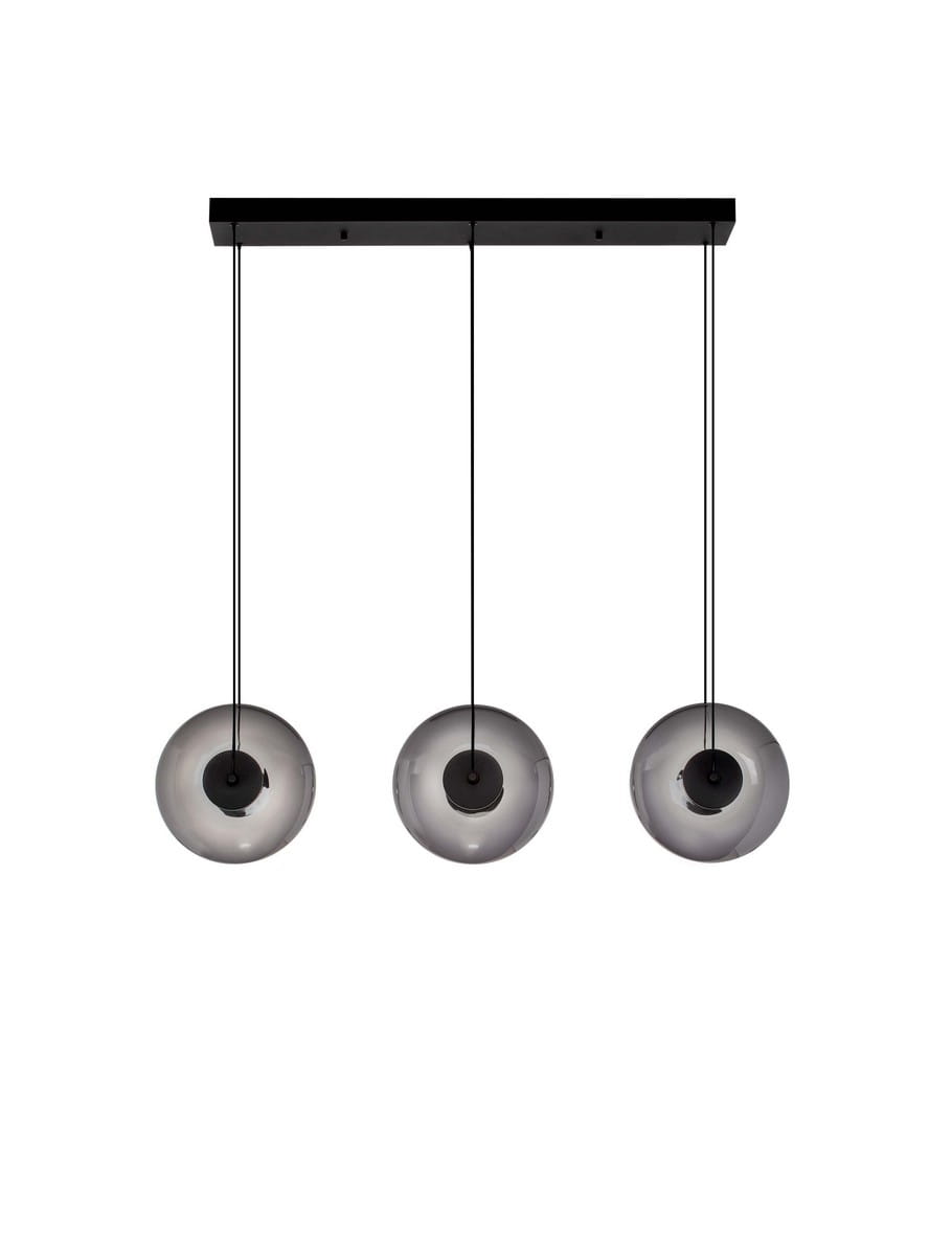 Luces Exclusivas HUACARAJE LE44828 Trójramienna lampa wisząca LED z kloszami w kształcie kul o ściemnianiu zewnętrznym