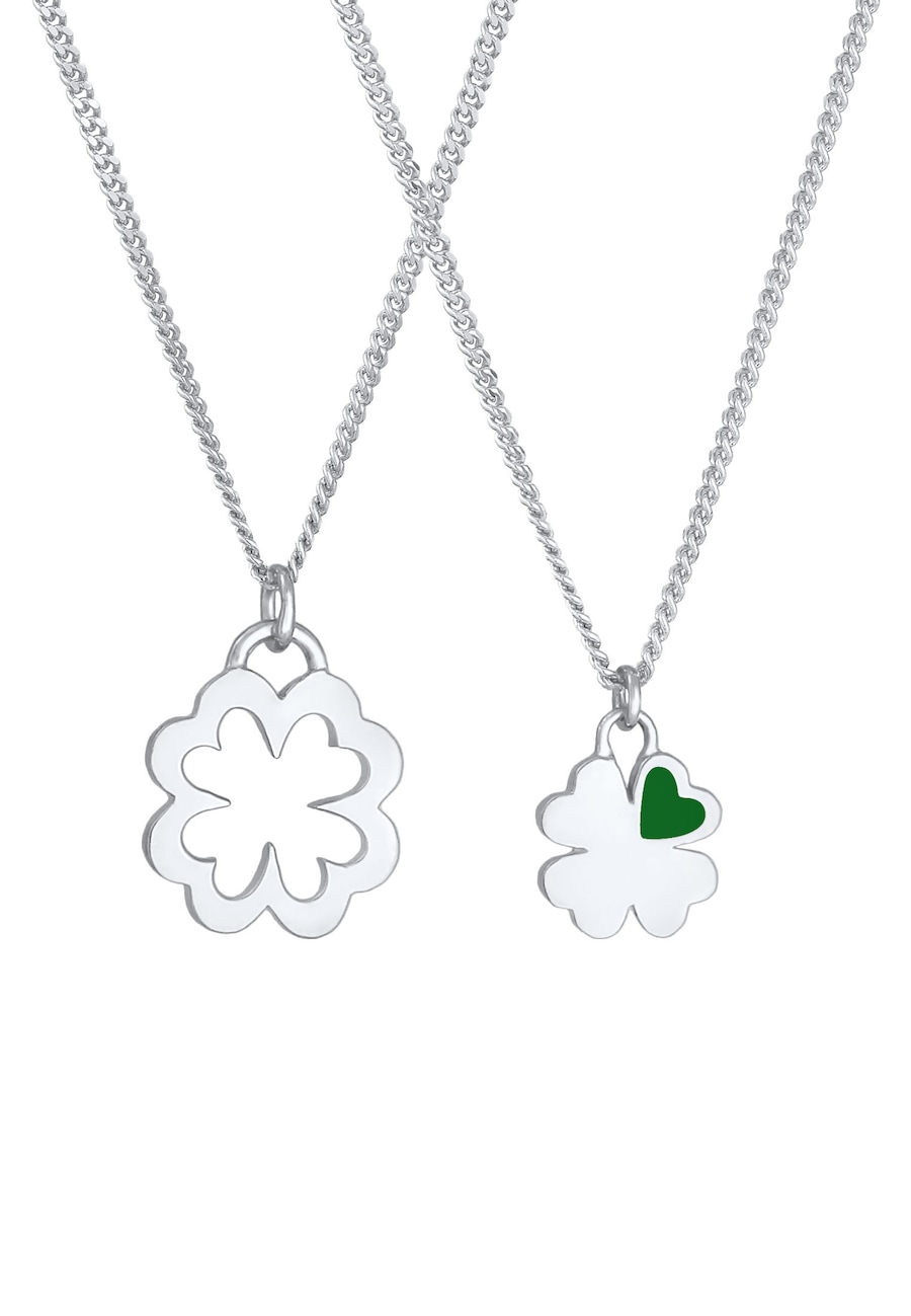 Elli Damski wisiorek Matka Dziecko Zestaw Koniczynka w pozłącanym srebrze próby 925 Sterling Silver Naszyjniki 1 ct