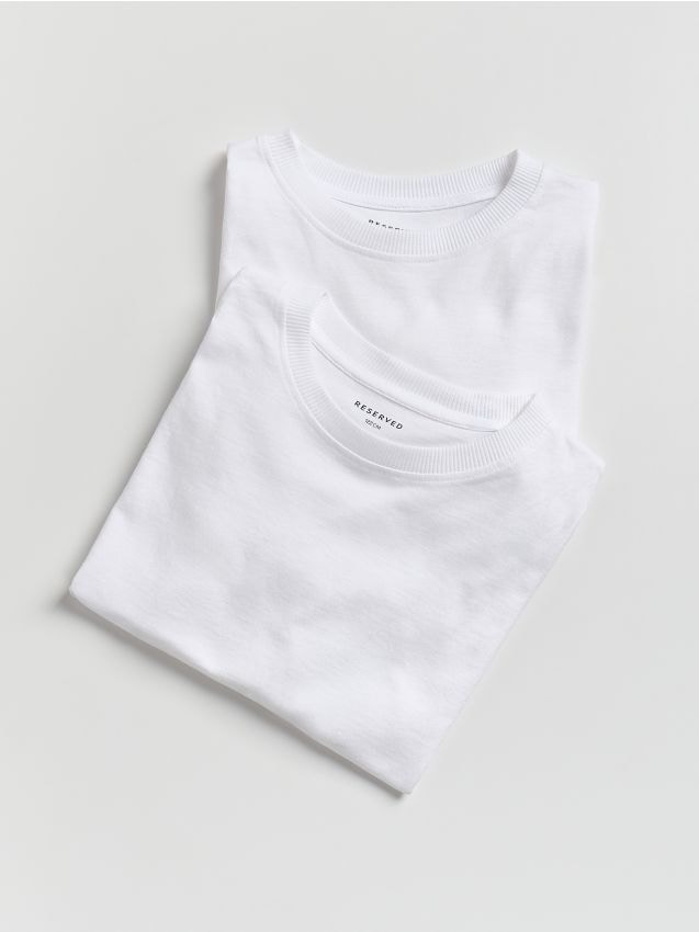 Reserved - Bawełniany longsleeve 2 pack - biały