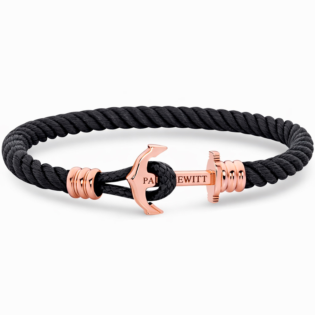 Biżuteria PAUL HEWITT PHL-N-R-B-S. Bransoletka, Kolor czarny. Unisex.