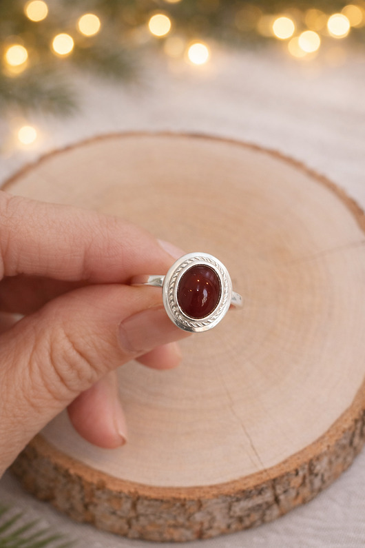 Pierścionek Pierscioneksrebrny 925 z naturalnym agatem