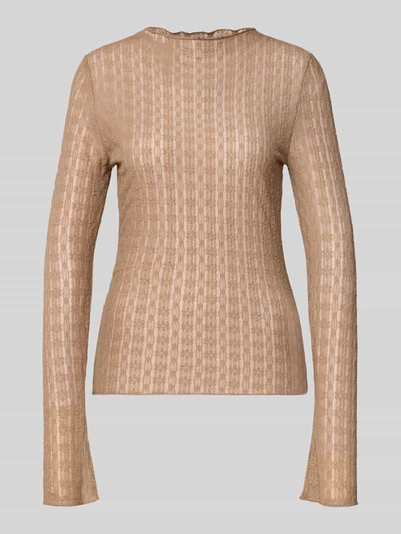 Longsleeve z falowanym brzegiem model 'Zahara'