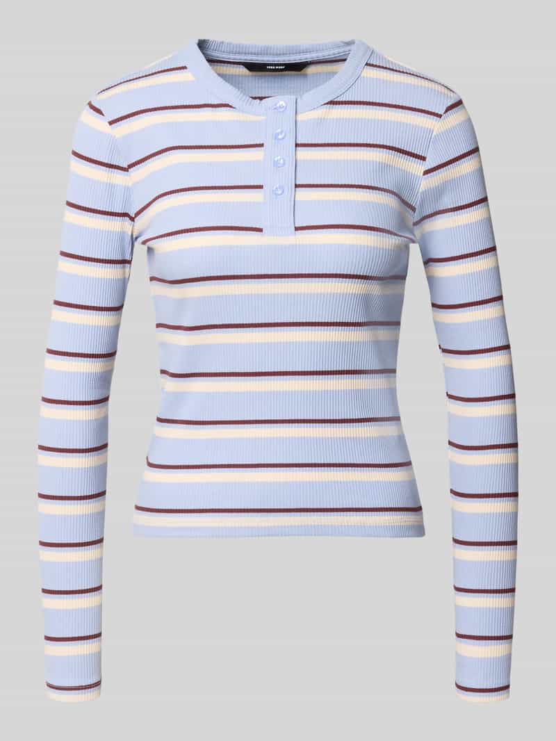 Bluzka z długim rękawem o kroju slim fit z mieszanki bawełny model 'KATIE'