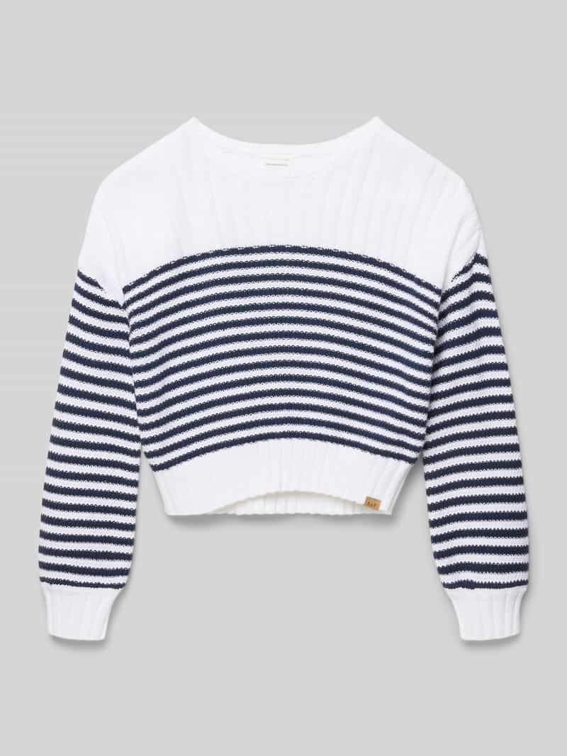 Sweter z dzianiny o kroju loose fit z mieszanki bawełny model 'SLASH'