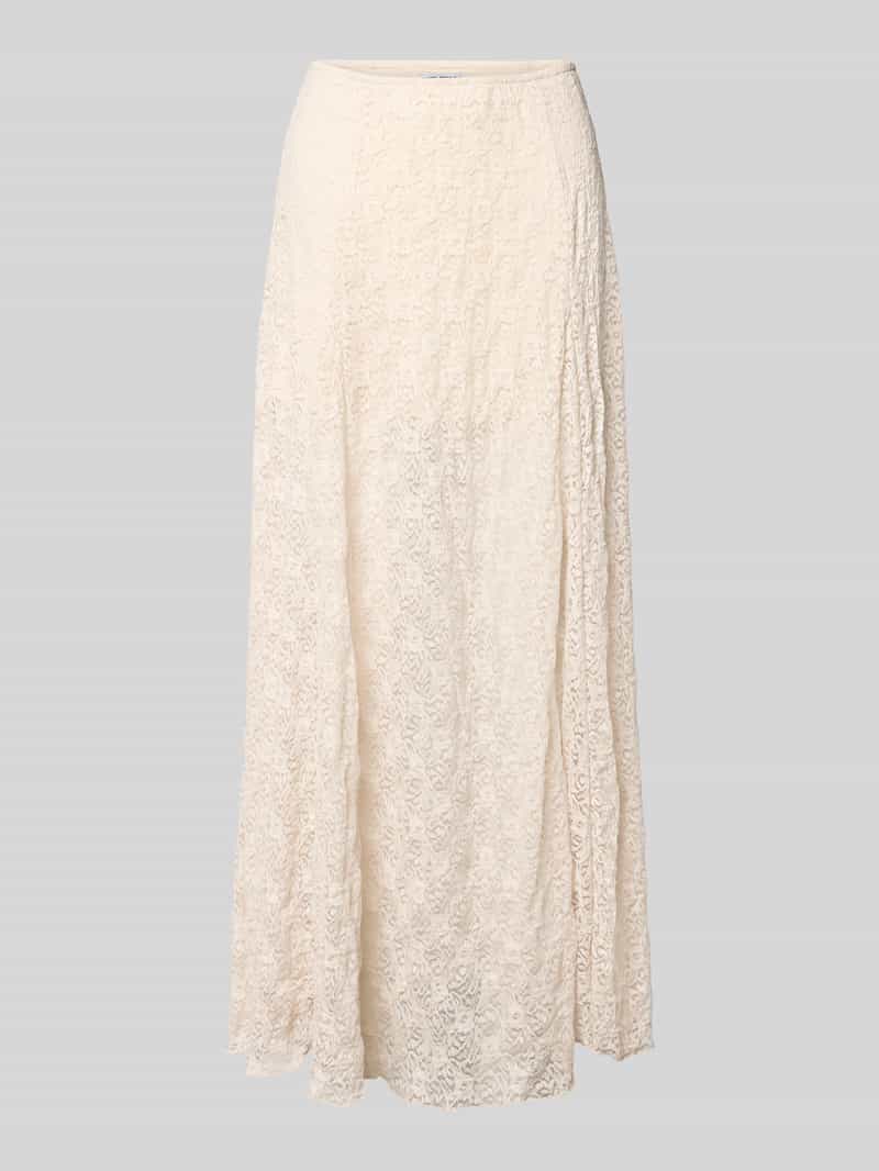 Długa spódnica z koronką i elastycznym paskiem